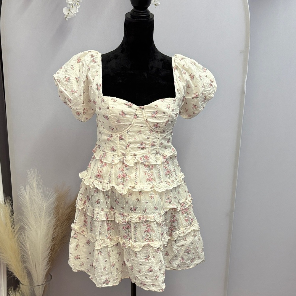 Altar’d State Floral Cream Dress